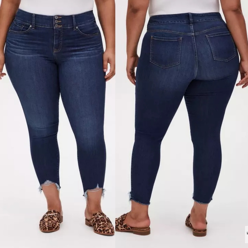 Torrid Jegging Skinny High-Rise Jean Frayed Hems